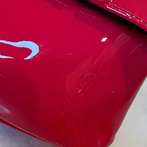 Yves Saint Laurent Purse Vibrant Red Patent Leather Clutch Cosmetic Bag NWT - Picture 5 of 15
